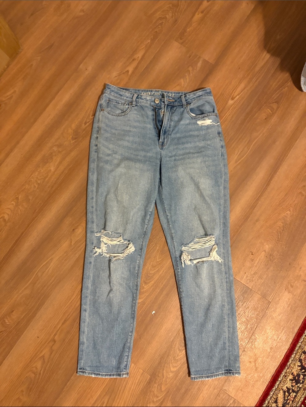 American Eagle Outfitters Light Blue Ripped Boyfriend Jeans
